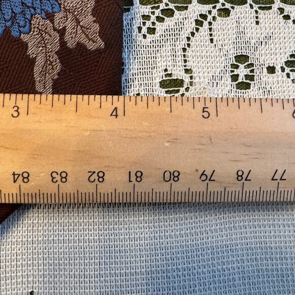 Vintage Gentry Beau Brummell Men's Repp Necktie Brown & Blue Floral Polyester - Picture 8 of 9